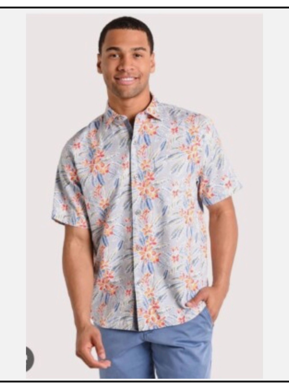 Tommy Bahama Coral Floral Print Short Sleeve Shirt - Size 3️⃣XLB